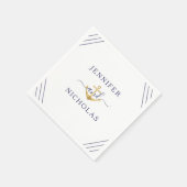 Serviette En Papier Elégant Marine Bleu Ancre nautique Mariage (Coin)