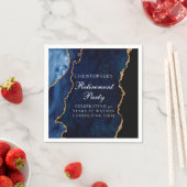 Serviette En Papier Elégant Marine Blue Gold Agate Retraite Party (En situation)