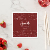 Serviette En Papier Elegant Maroon Script Math Graduate Napkins (En situation)