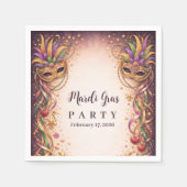 Serviette En Papier Elegant Masquerade Hearts Mardi Gras (Devant)