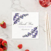 Serviette En Papier Élégant Merci de lavande Mariage Napkin (En situation)