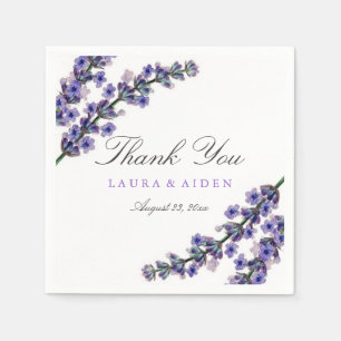 Serviette En Papier Élégant Merci de lavande Mariage Napkin