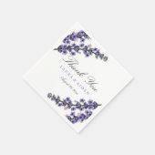 Serviette En Papier Élégant Merci de lavande Mariage Napkin (Coin)
