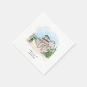 Serviette En Papier Elégant Merci de lieu tiré à la main (Coin)