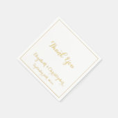 Serviette En Papier Élégant Merci de mariage Faux Gold Papier serviett (Coin)
