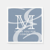 Serviette En Papier Élégant Merci moderne chic double monogramme (Devant)