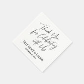 Serviette En Papier Elégant Merci simple pour célébrer avec nous (Coin)