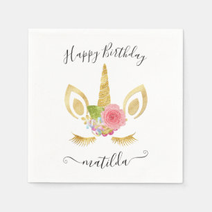 Serviette En Papier Élégant mignon Joyeux Anniversaire parties scint