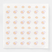 Serviette En Papier Elégant Mignonne Mouton Rose Avec Nuages Motif (Devant)