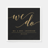 Serviette En Papier Elégant minimal Mariage Cocktail Napkin (Devant)