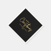 Serviette En Papier Élégant minimal Or moderne Noir Noël (Coin)