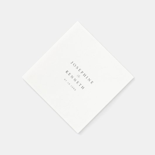 Serviette En Papier Élégant minimal personnalisé Mariage moderne (Coin)