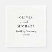 Serviette En Papier Elegant Minimalist Wedding Dark Green Classic Chic (Devant)