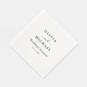 Serviette En Papier Elegant Minimalist Wedding Dark Green Classic Chic (Coin)