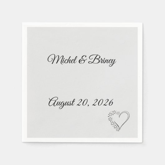 Serviette En Papier Elegant Minimalist Wedding Napkins (Devant)