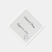 Serviette En Papier Elegant Minimalist Wedding Napkins (Coin)
