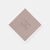 Serviette En Papier Élégant minimaliste Dusty Mauve Mariage de calligr (Coin)