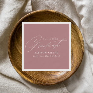 Serviette En Papier Élégant minimaliste Dusty Rose Graduation