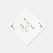 Serviette En Papier Élégant minimaliste géométrique noir (Coin)