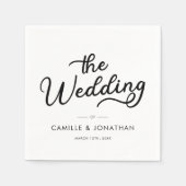 Serviette En Papier Élégant minimaliste Mariage (Devant)