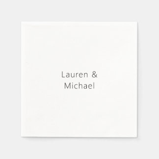 Serviette En Papier Élégant minimaliste mariage noir blanc clair