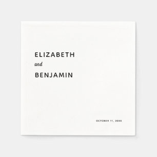 Serviette En Papier Élégant minimaliste Mariage Simple Typographie Noi