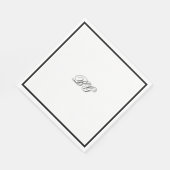 Serviette En Papier Élégant minimaliste noir blanc Mariage (Coin)