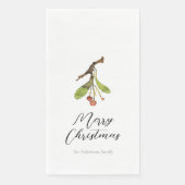Serviette En Papier Elegant Mistletoe Christmas (Devant)