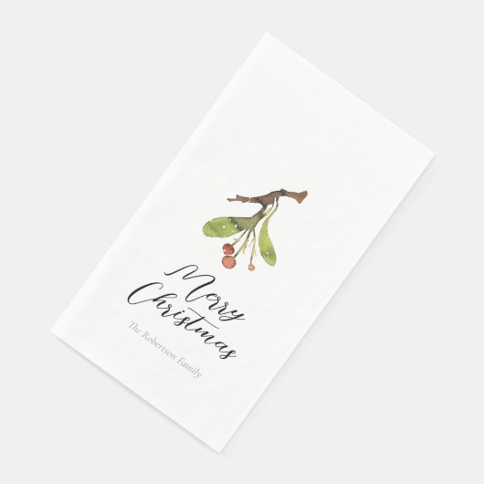 Serviette En Papier Elegant Mistletoe Christmas (Coin)