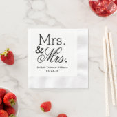 Serviette En Papier Elegant Mme et Mme Mariage Monogram (En situation)