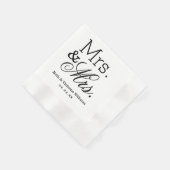Serviette En Papier Elegant Mme et Mme Mariage Monogram (Coin)