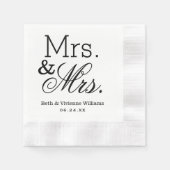 Serviette En Papier Elegant Mme et Mme Mariage Monogram (Devant)