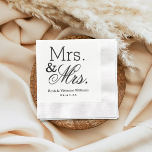 Serviette En Papier Elegant Mme et Mme Mariage Monogram