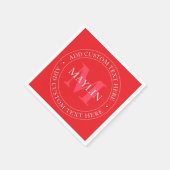 Serviette En Papier Élégant Modèle de texte circulaire modifiable roug (Coin)