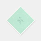 Serviette En Papier Élégant Modèle vert Mint manuscrit (Coin)