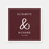 Serviette En Papier Elegant & Modern Burgundy Wedding (Devant)