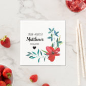 Serviette En Papier Elegant Modern Custom Floral Wedding (En situation)