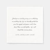 Serviette En Papier Elegant Modern Handwritten Note Neutral Wedding (Devant)