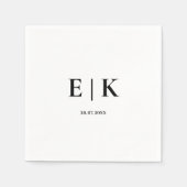 Serviette En Papier Elegant Modern Monogram Simple Wedding (Devant)
