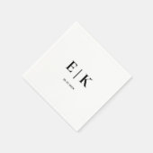 Serviette En Papier Elegant Modern Monogram Simple Wedding (Coin)