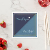 Serviette En Papier élégant & moderne 2 tons bleu mariage (En situation)