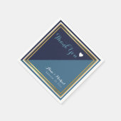 Serviette En Papier élégant & moderne 2 tons bleu mariage (Coin)