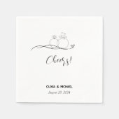 Serviette En Papier Élégant moderne applaudissements script minimalist (Devant)