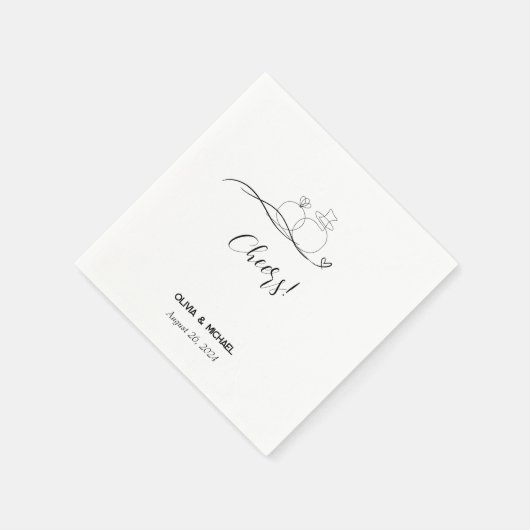 Serviette En Papier Élégant moderne applaudissements script minimalist (Coin)