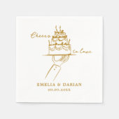 Serviette En Papier Elégant moderne Cheers to Love Minimalist Mariage  (Devant)