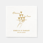 Serviette En Papier Elégant moderne Cheers to Love Minimalist Mariage  (Devant)