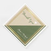 Serviette En Papier élégant & moderne classique beige mariage (Coin)