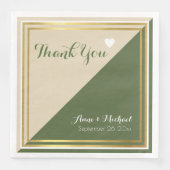 Serviette En Papier élégant & moderne classique beige mariage (Devant)