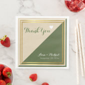 Serviette En Papier élégant & moderne classique beige mariage (En situation)