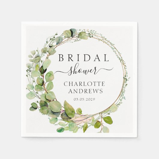 Serviette En Papier Élégant, moderne, eucalyptus (Devant)